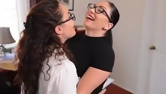 Natural Tits And Ass In Lesbian Action