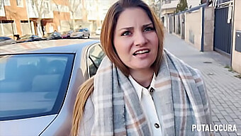 Aria, O Frumoasă Spaniolă, Este Prinsă Și Face Sex Cu Torbe În Aer Liber