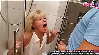 Horny German Grandma Gives Her Step-Grandson A Blowjob And Gets Caught