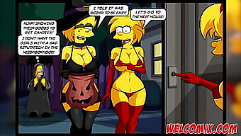 Simpsons-Porno Med Stor Rumpe Og Stor Kuk På Halloween-Kveld.