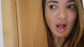 Young Latina Babe Gets A Deepthroat Blowjob From Her Cousin