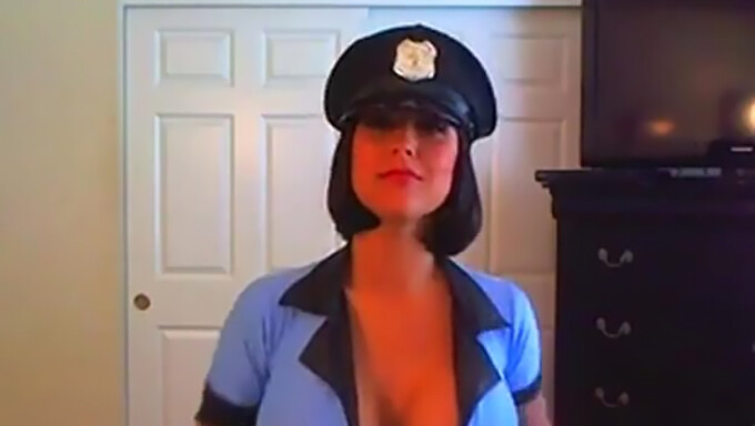 Curvy Police Officer Indulges In Solo Play On Webcam