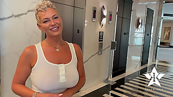 Stunning Blonde Bombshell With Big Tits Has Hot Encounter With Fan In Hotel