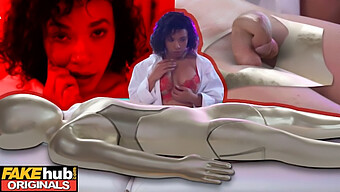 A Sex Robot With A Large Penis Has Sex With A Hot Black Professor In A Funny Scene.