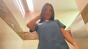 A Young Nurse Masturbates And Experiences Female Ejaculation In The Hospital Restroom